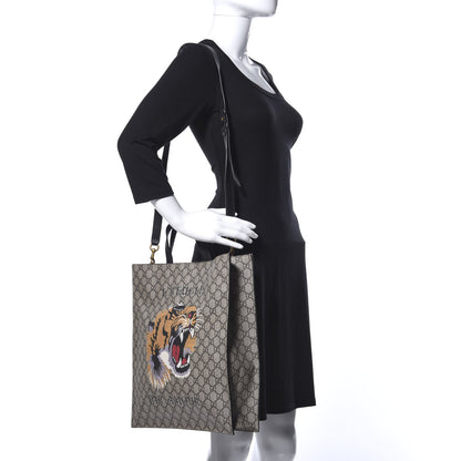 Gucci GG Supreme Monogram L'Aveugle Par Amour Print Vertical Tote Black 3 of 8