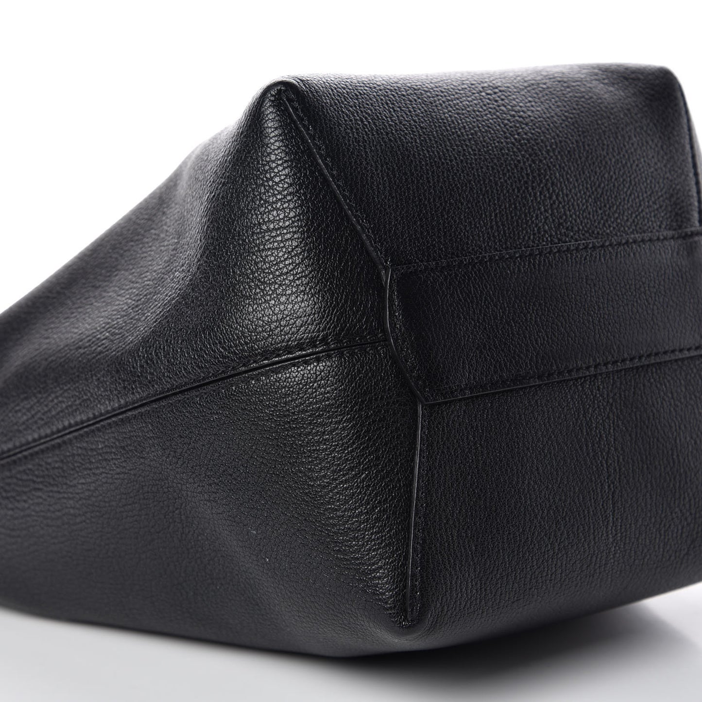 Grained Calfskin GV Bucket Bag Black
