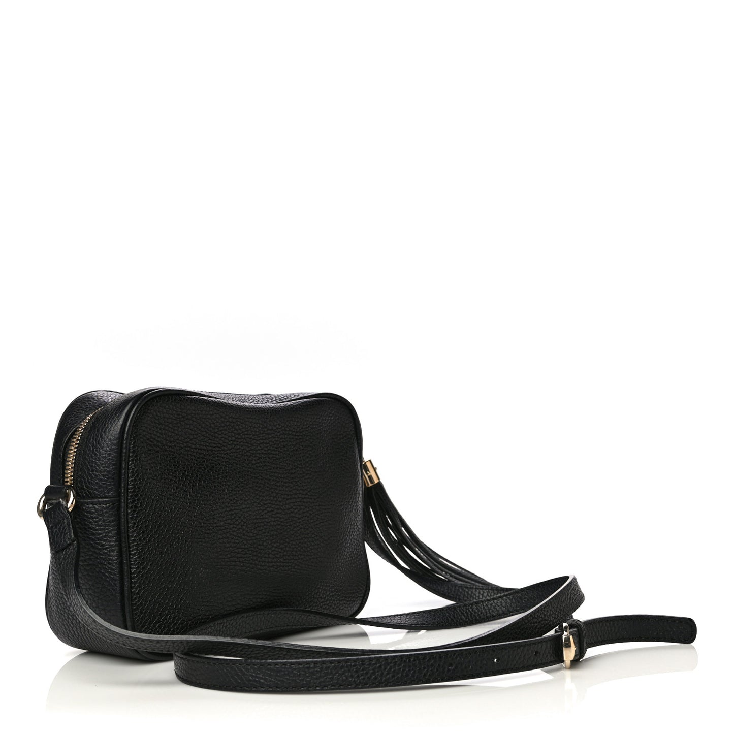 Pebbled Calfskin Small Soho Disco Bag Black