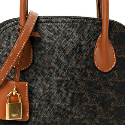 Celine Canvas Calfskin Triomphe Teen Honorine Bag Tan 8 of 10