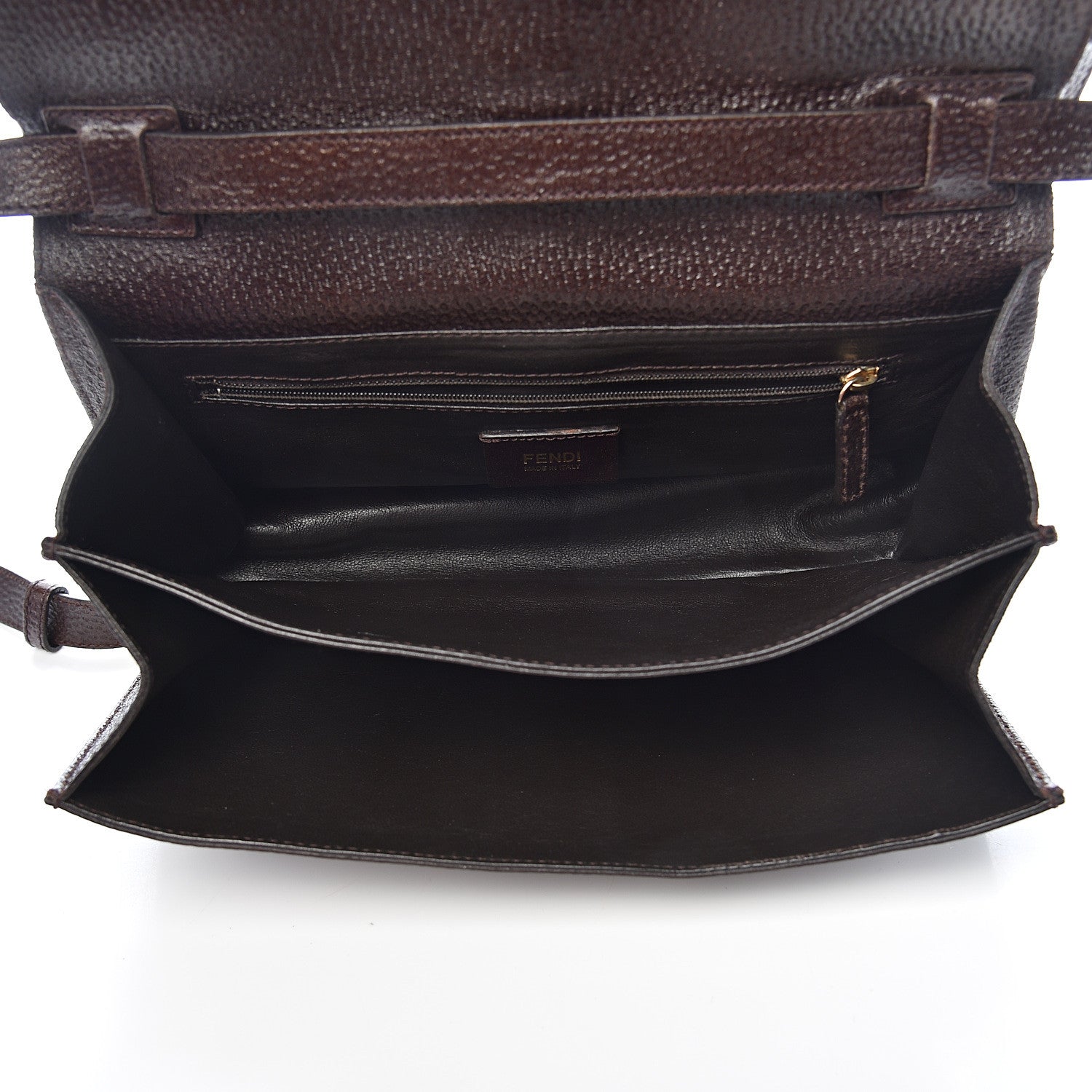 Fendi Vitello Classico No.1 Satchel Dark Brown 4 of 9