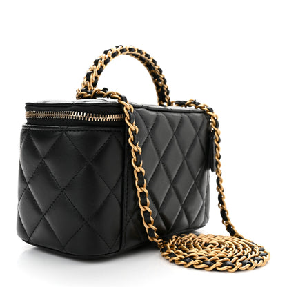 Chanel Lambskin Quilted Pick Me Up Vanity Case Black 3 of 11