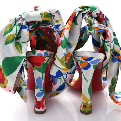 Christian Louboutin Crepe Satin Bloomy Crosse Du Desert 100 Sandals 36 Multicolor 5 of 8