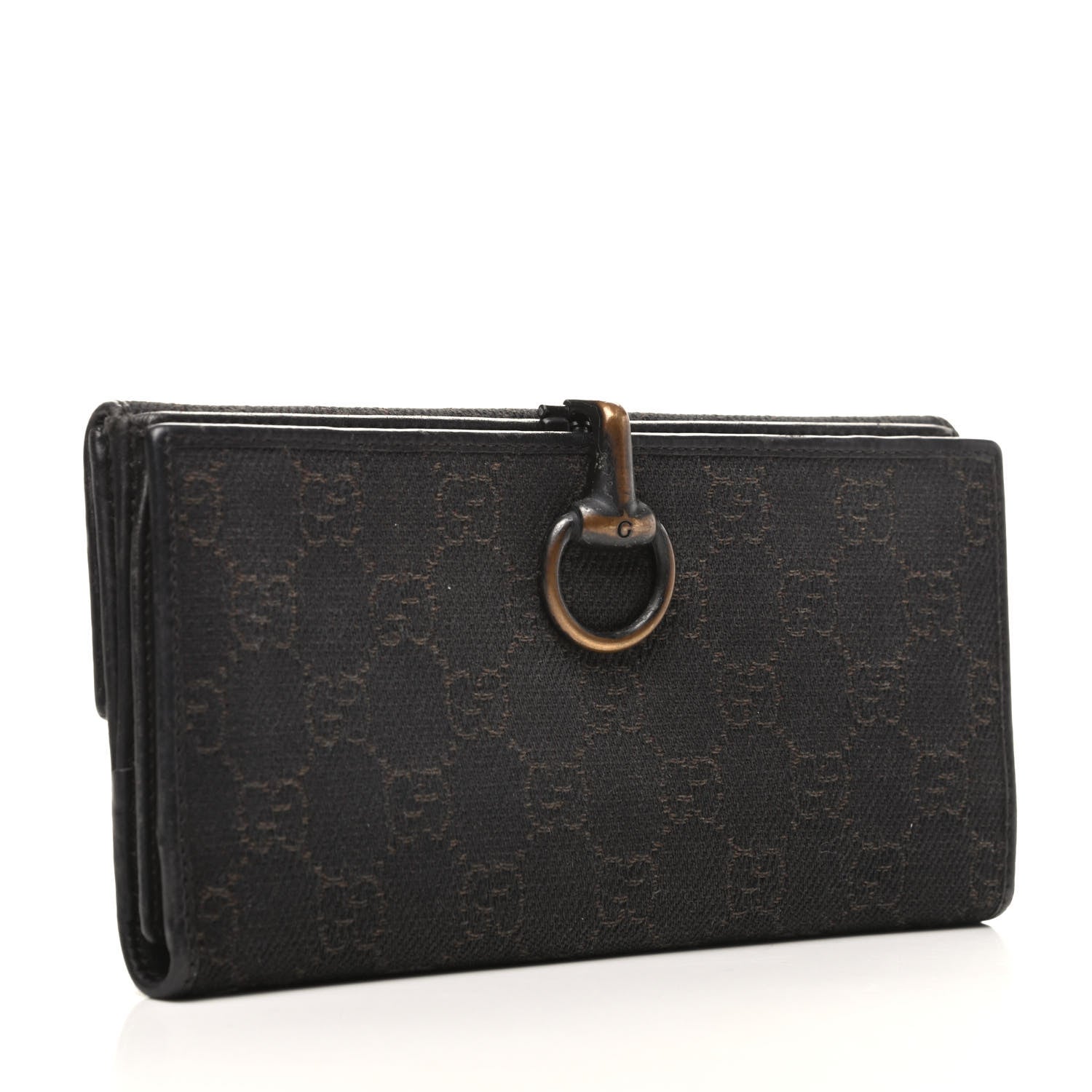 Gucci Monogram Horsebit Continental Wallet Dark Brown 3 of 9