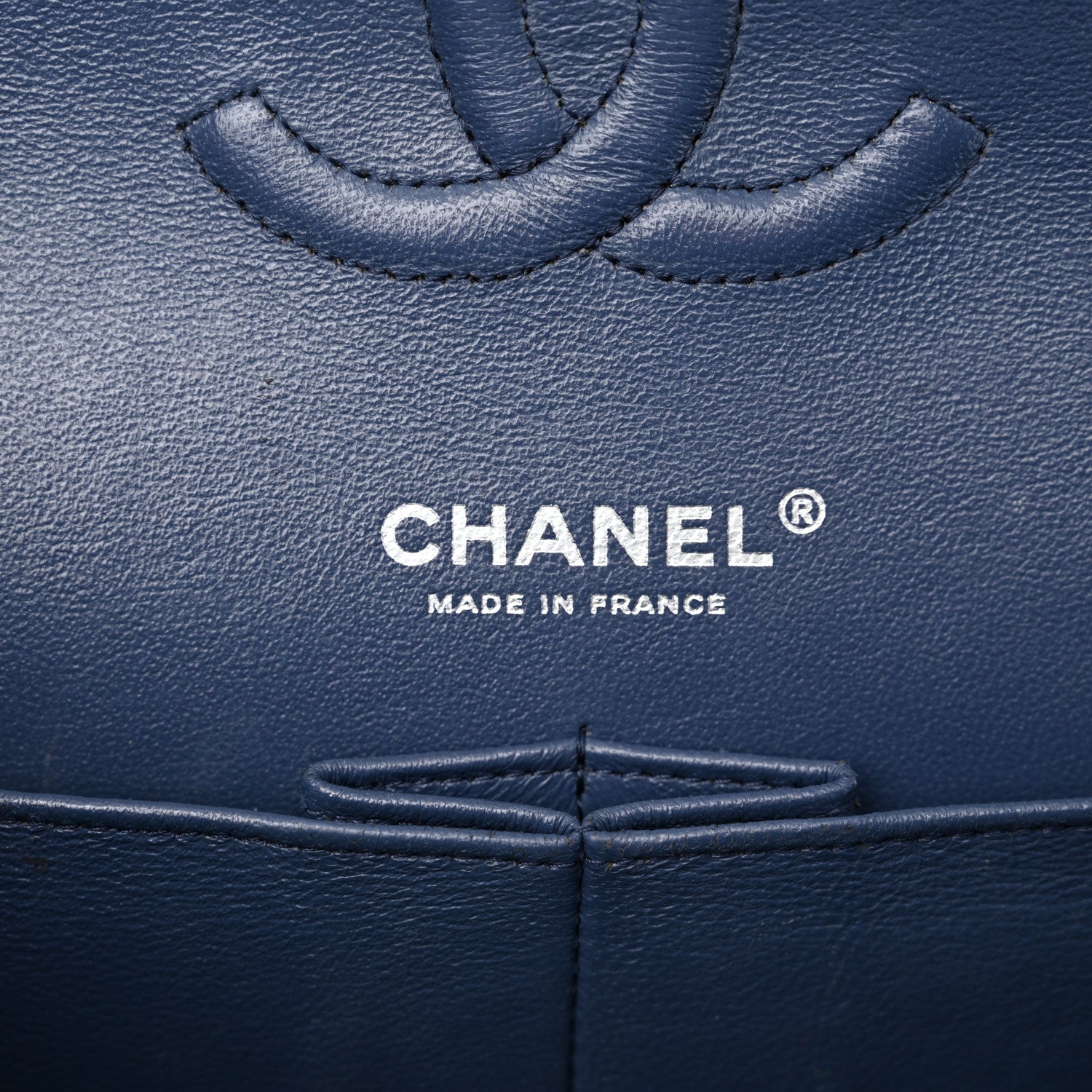 Chanel Caviar Quilted Medium Double Flap Navy 6 of 13