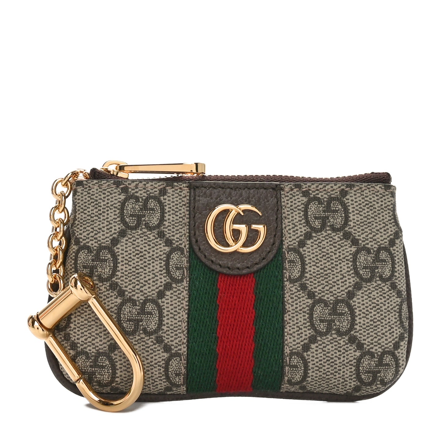 GG Supreme Monogram Web Ophidia Key Case Beige New Acero