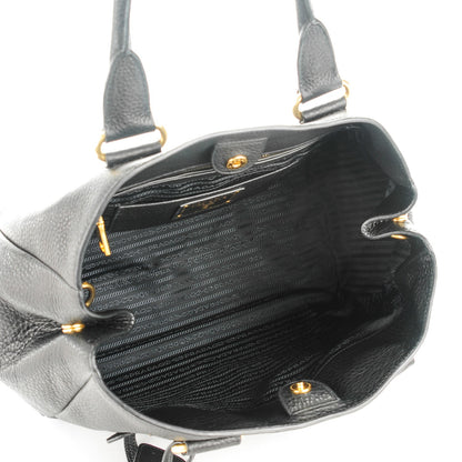 Prada Vitello Daino Tote Nero Black 5 of 8