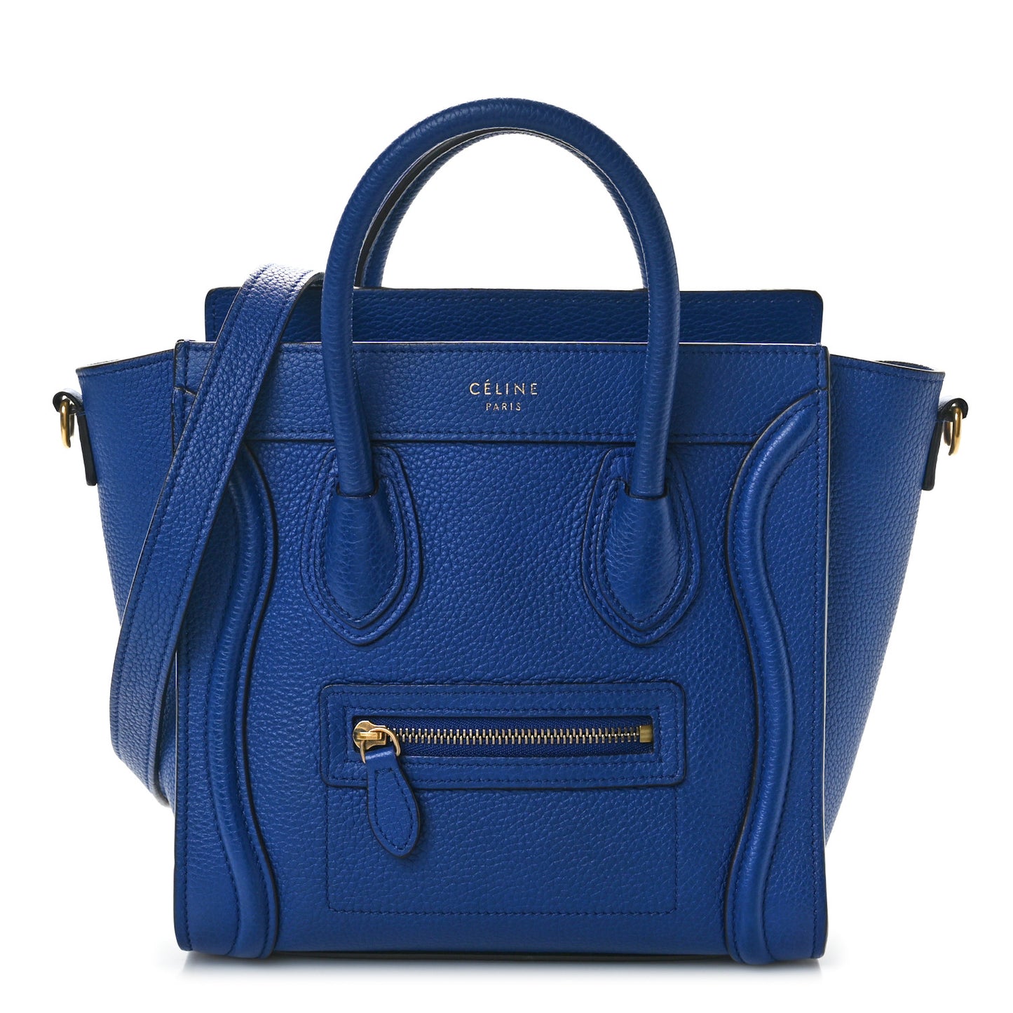 Drummed Calfskin Nano Luggage Indigo