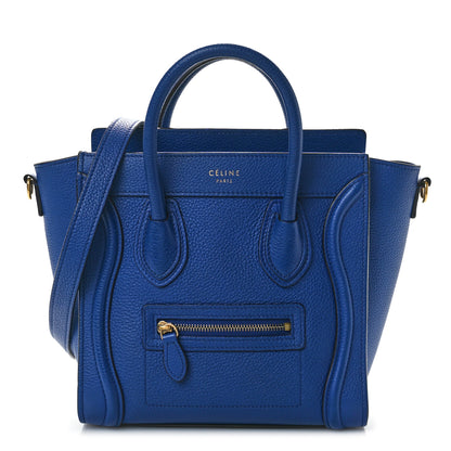 Celine Drummed Calfskin Nano Luggage Indigo 1 of 10