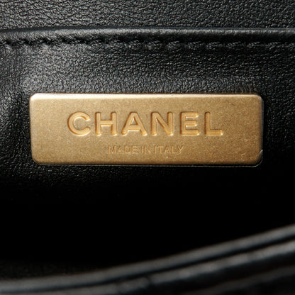 Chanel Lambskin Quilted Mini Flap Top Handle Bag Black 6 of 12