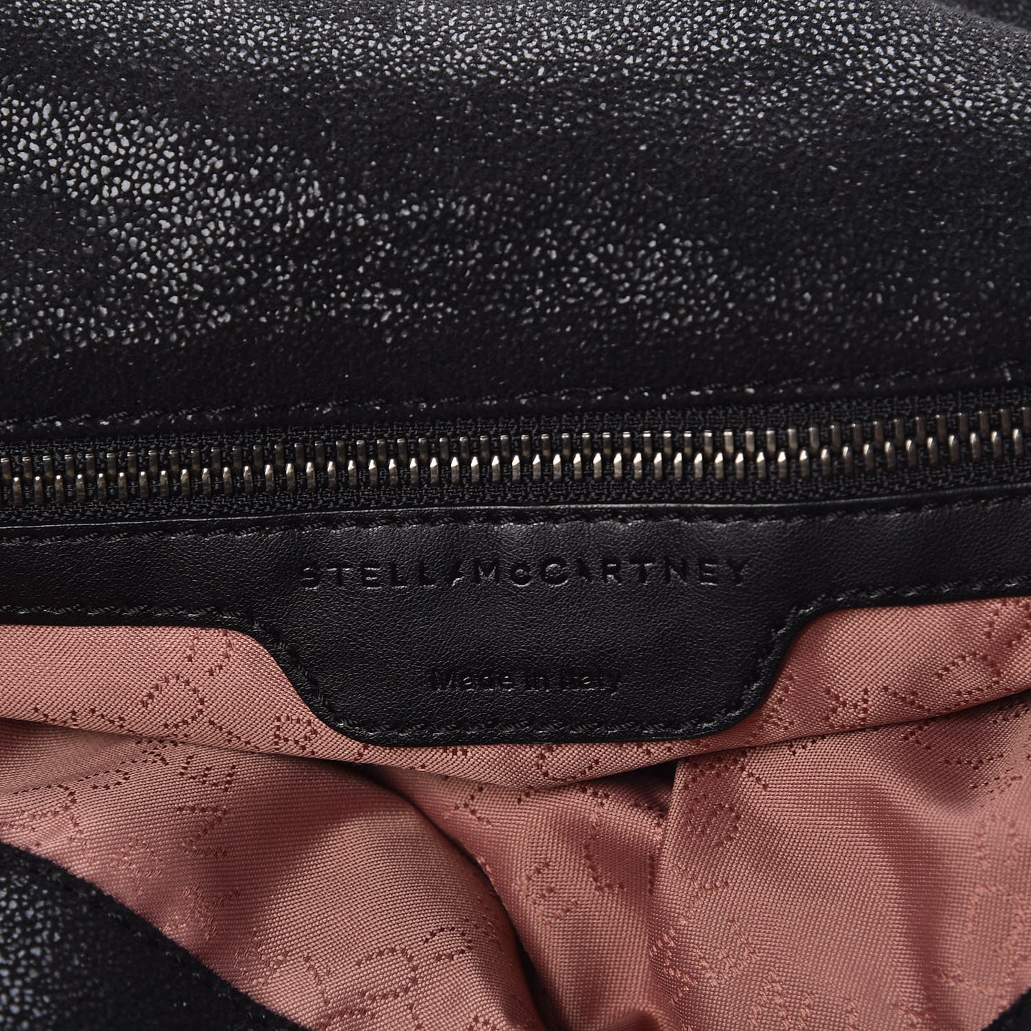 Shaggy Deer Quilted Falabella Fold Over Tote Black