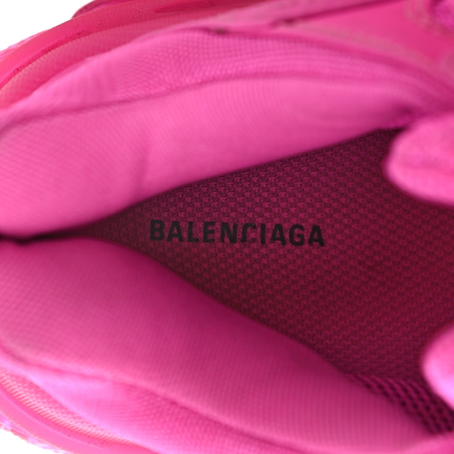 Fabric Mesh Clear Sole Fluo Womens Triple S Sneakers 40 Pink