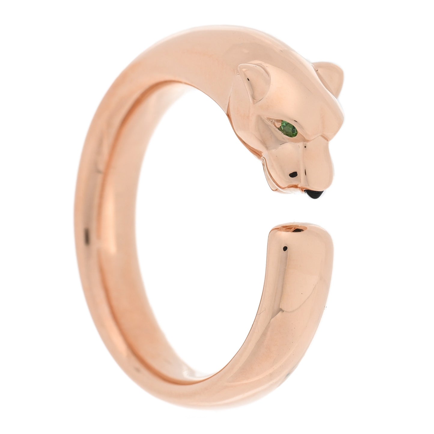 18K Pink Gold Tsavorite Onyx Panthere De Cartier Ring 52 6