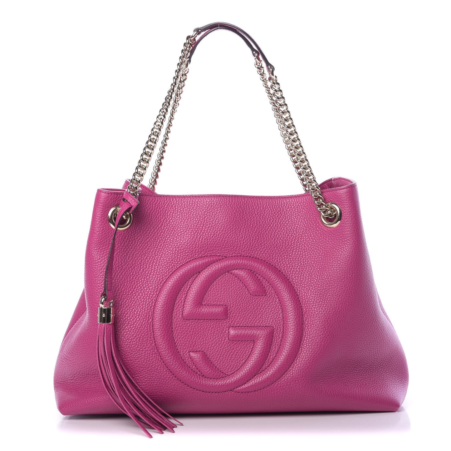 Cellarius Calfskin Medium Soho Chain Shoulder Bag Bright Bouganville