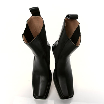 Bottega Veneta Calfskin Lean Mid-Calf Boots 38 Black 6 of 11