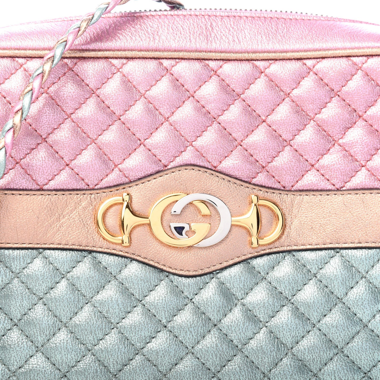 Laminated Nappa Trapuntata Small Zumi Shoulder Bag Rosa Lago Rame