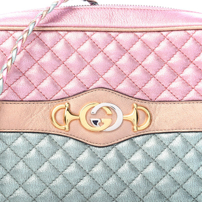 Gucci Laminated Nappa Trapuntata Small Zumi Shoulder Bag Rosa Lago Rame 10 of 10