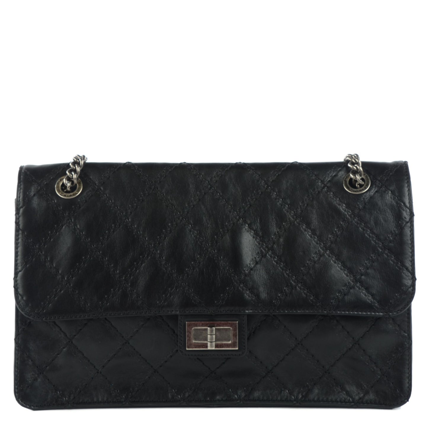 Calfskin CC Crave Reissue Crown Jumbo Flap Black
