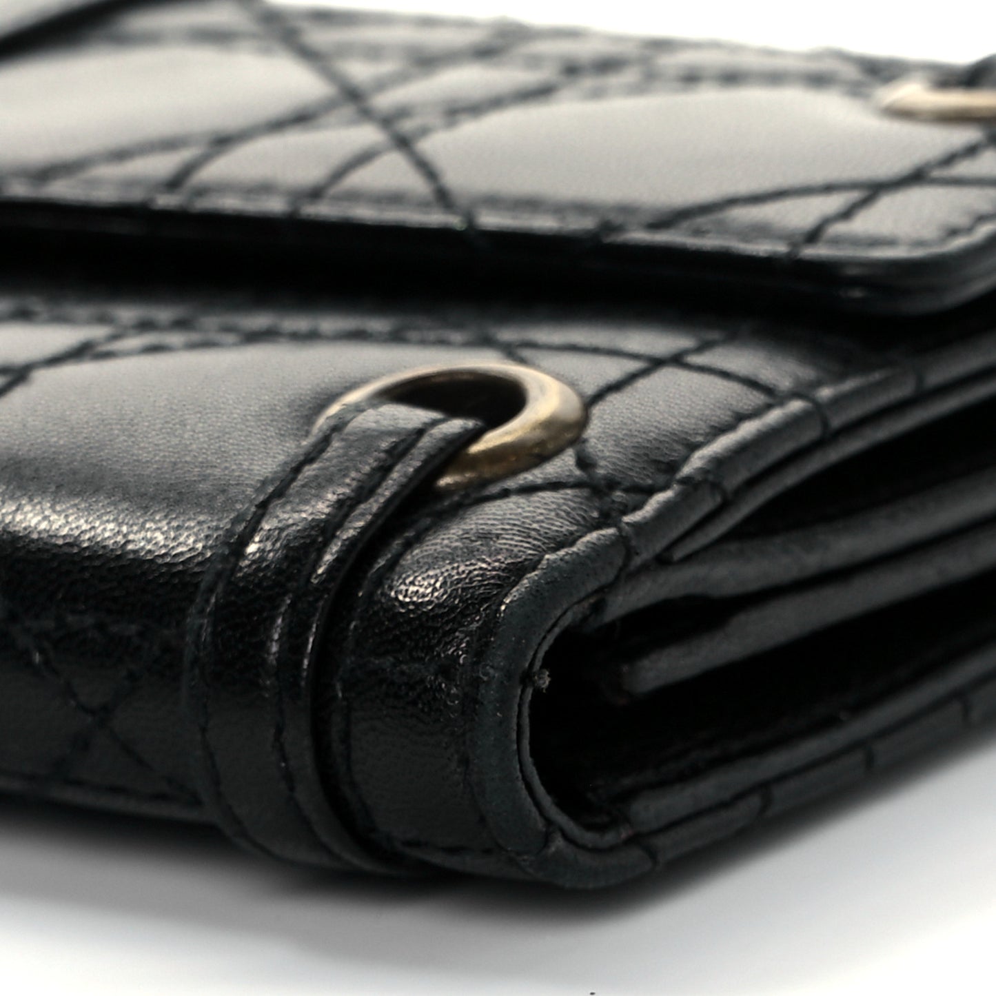 Lambskin Cannage Flap Wallet Black