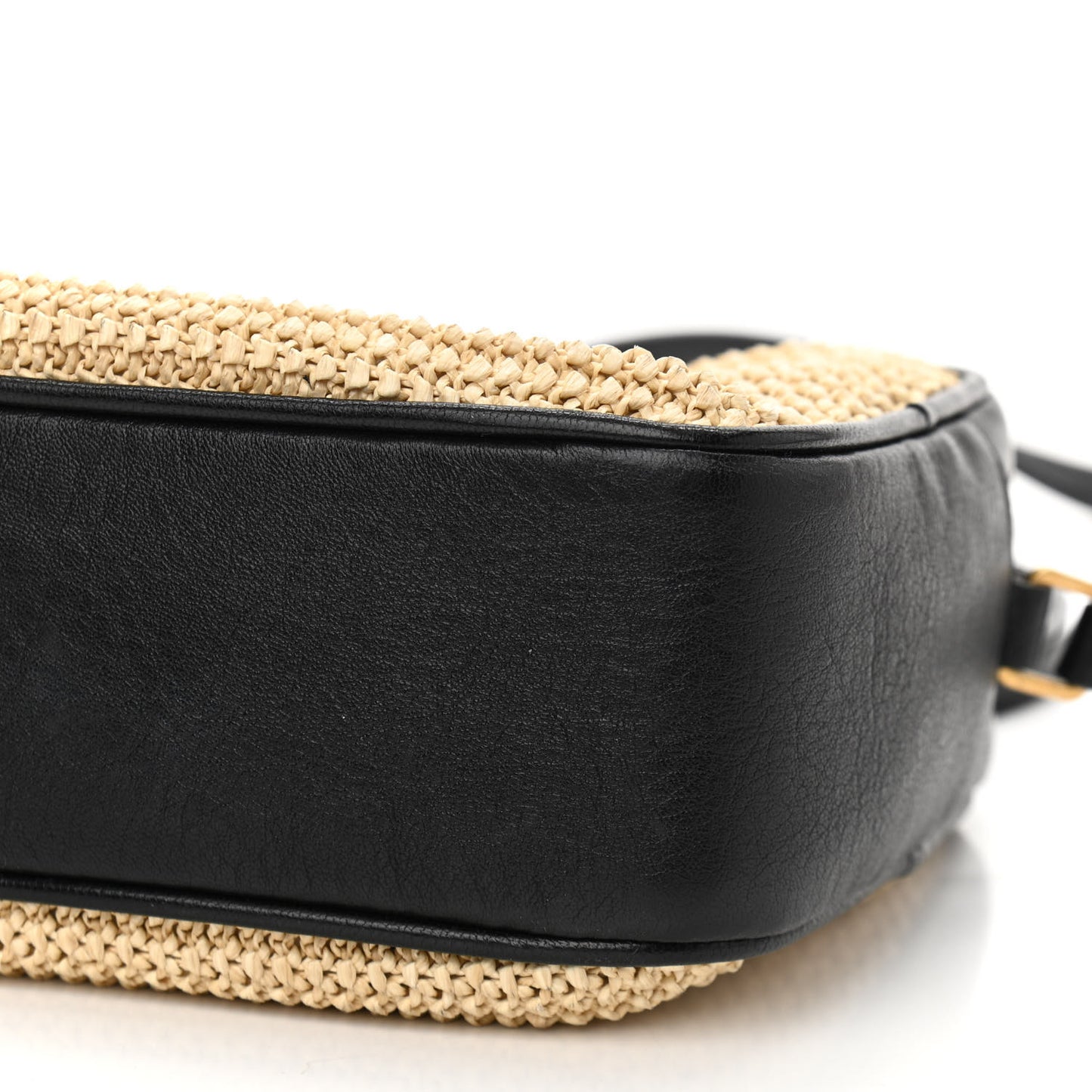Raffia Canvas Monogram Lou Camera Bag Beige Black