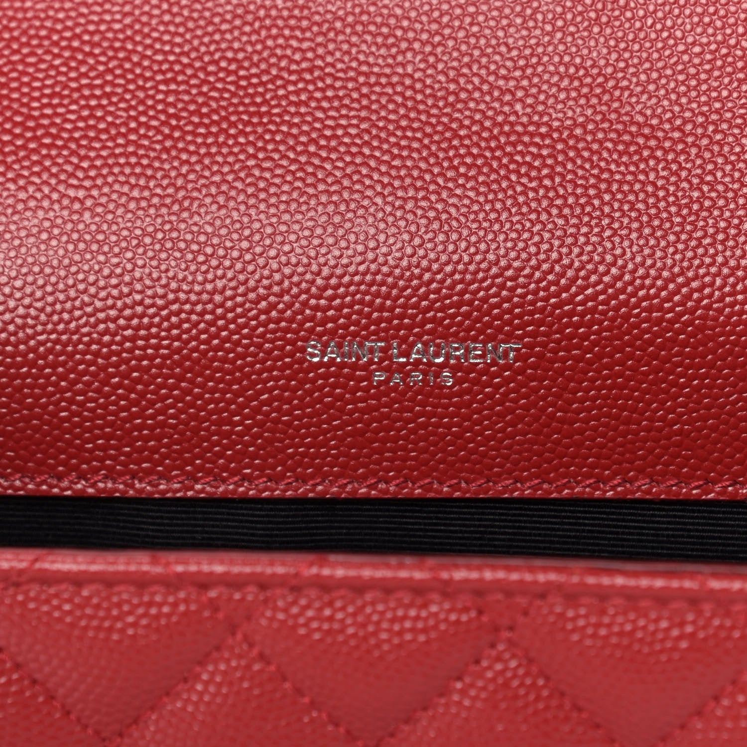 Saint Laurent Grain De Poudre Textured Mixed Matelasse Triquilt Medium Monogram Satchel Rouge Eros 6 of 8