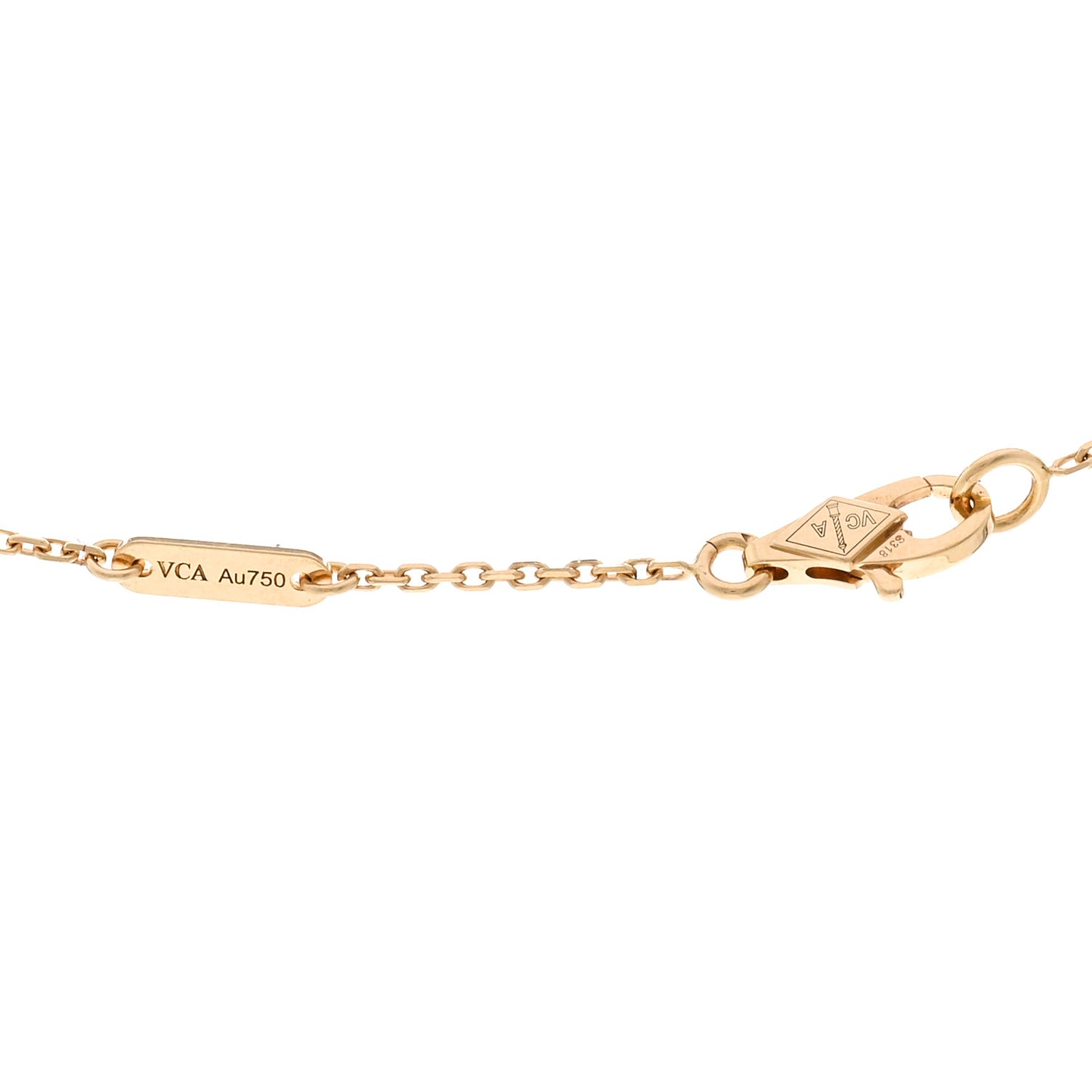 18K Yellow Gold Mother of Pearl Sweet Alhambra Pendant Necklace
