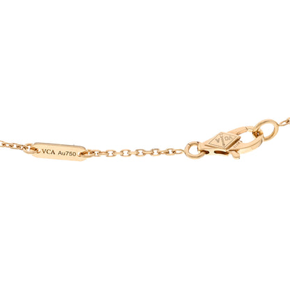 Van Cleef & Arpels 18K Yellow Gold Mother of Pearl Sweet Alhambra Pendant Necklace 4 of 6