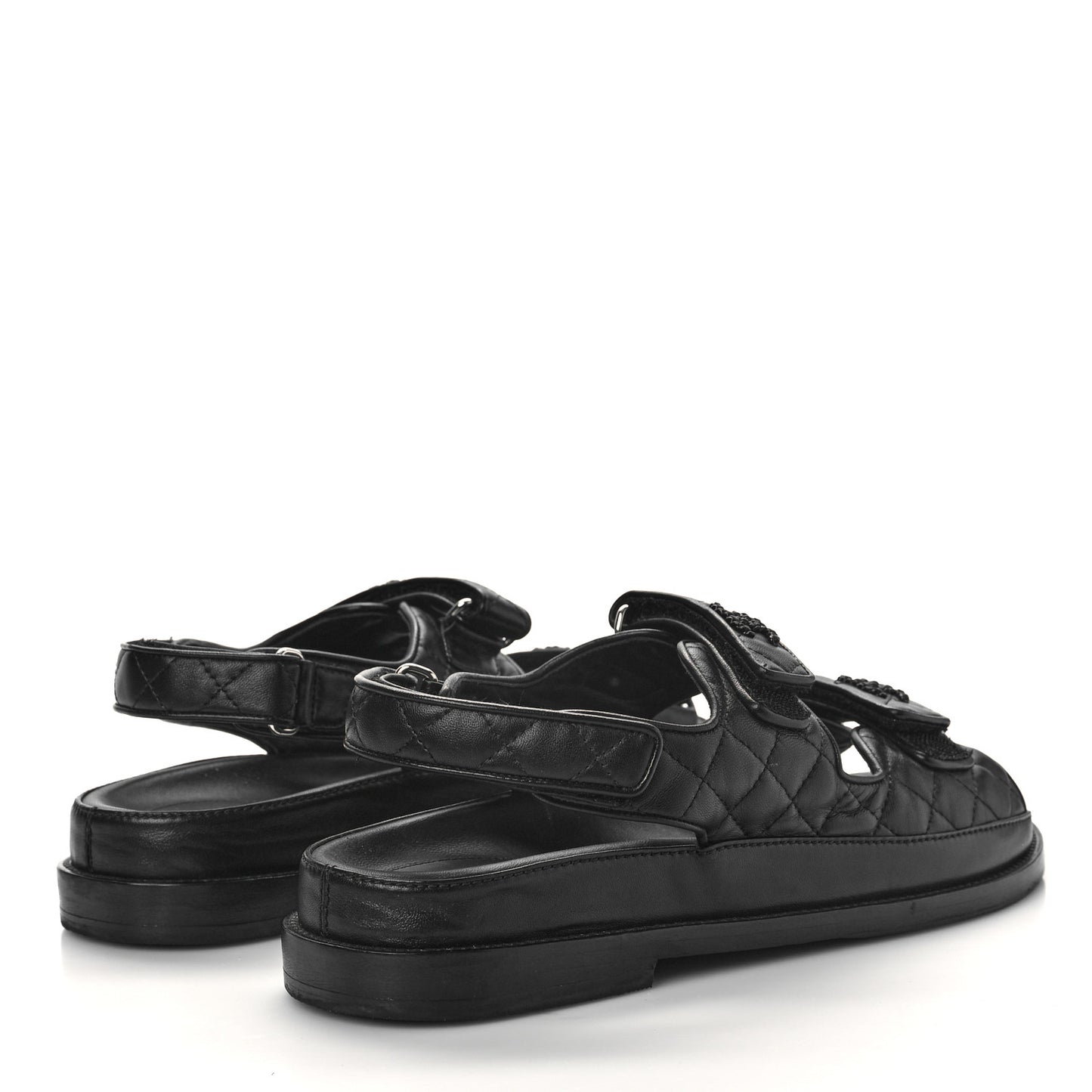 Lambskin Velcro Dad Sandals 40.5 Black