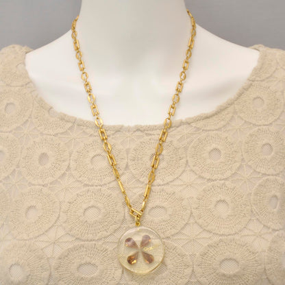 Chanel Resin Crystal Clover Necklace 2 of 6