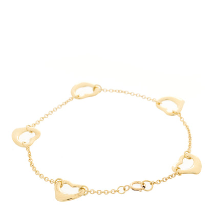 Tiffany 18K Yellow Gold Elsa Peretti 5 Open Heart Bracelet 2 of 4