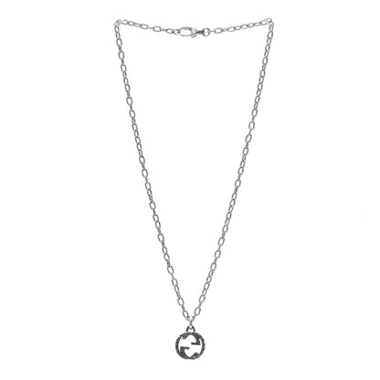 Gucci Sterling Silver Small Textured Interlocking G Pendant Necklace 3 of 5