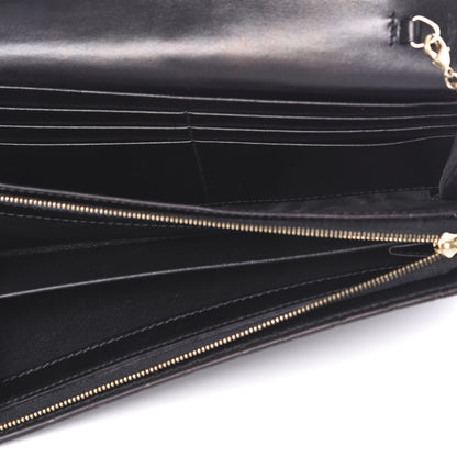 Gucci Guccissima Margaux Calfskin Metal Bar Chain Wallet Black 5 of 8
