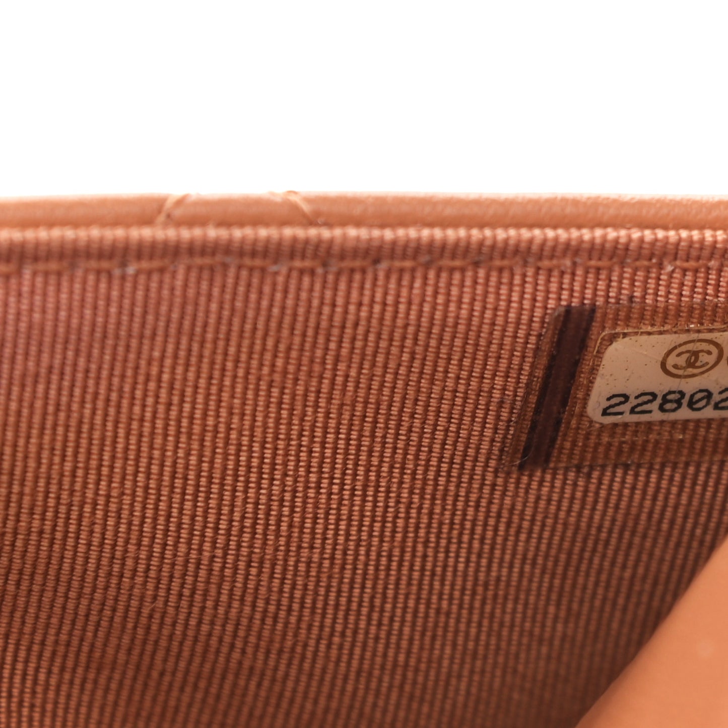 Lambskin Quilted Wallet on Chain WOC Dark Beige