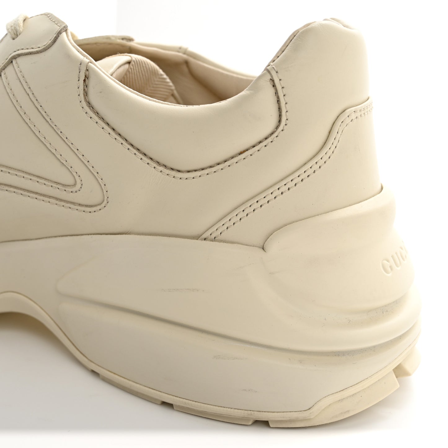 Calfskin Interlocking G Logo Mens Rhyton Sneakers 10 Ivory