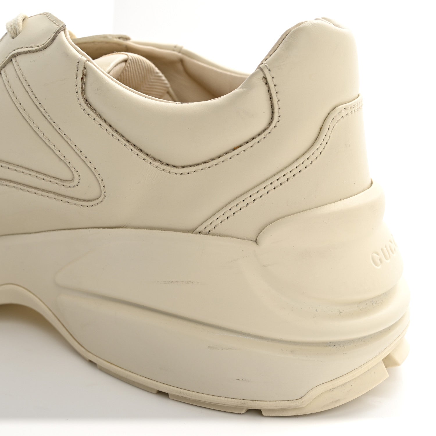 Gucci Calfskin Interlocking G Logo Mens Rhyton Sneakers 10 Ivory 11 of 13