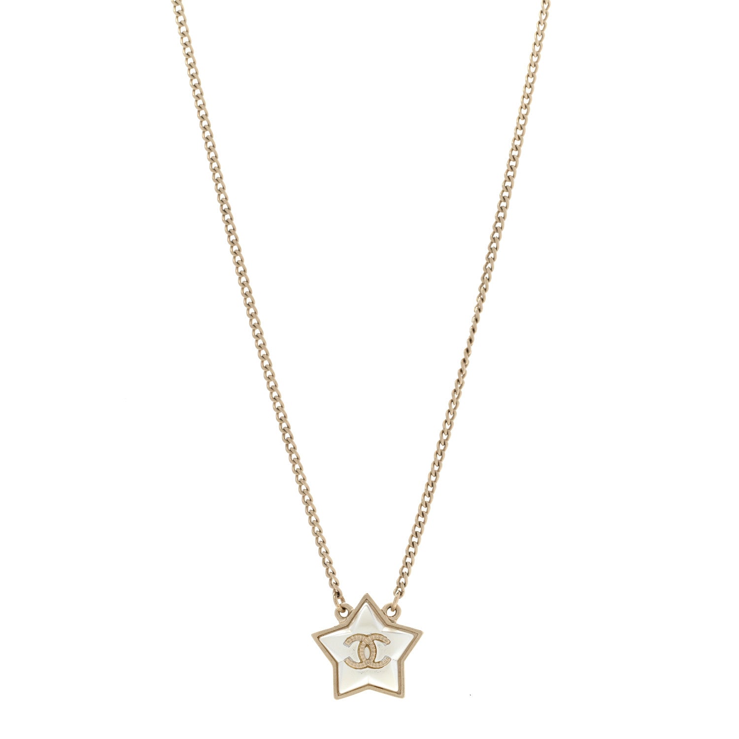 Chanel Pearl CC Star Necklace Gold 1 of 6