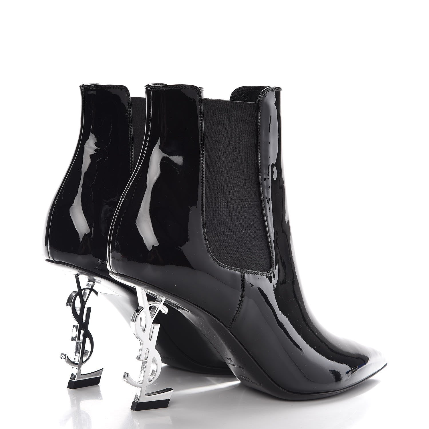 Saint Laurent Patent Opyum Booties 38 Black 4 of 7