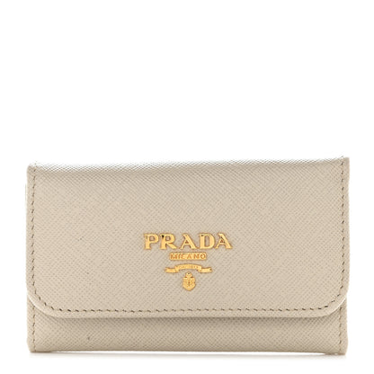 Prada Saffiano Fiocco 6 Key Holder Talco 1 of 6