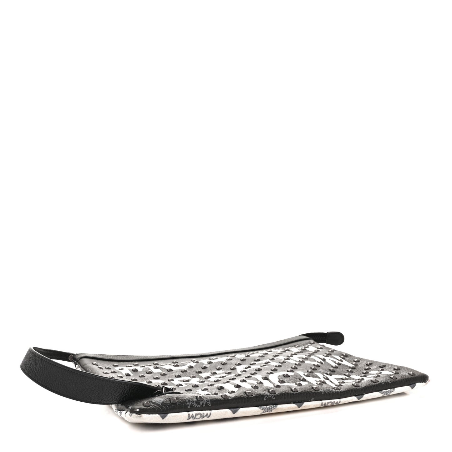 X Ekocycle Visetos Wristlet Pouch White Black