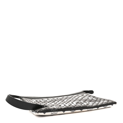 MCM X Ekocycle Visetos Wristlet Pouch White Black 4 of 8