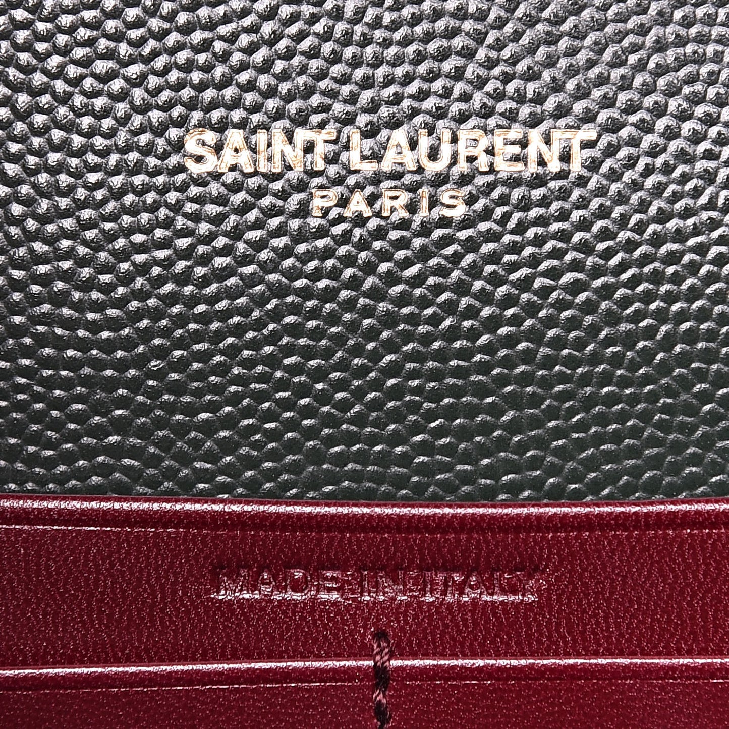 Grain De Poudre Monogram Cassandra Chain Wallet Vert Fonce