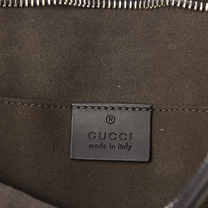 Gucci GG Supreme Monogram Selleria Calfskin Web New Web Cosmetic Case Beige Ebony Cocoa 6 of 6
