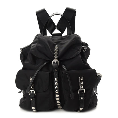 Prada Nylon New Vela Studded Backpack Black 1 of 9