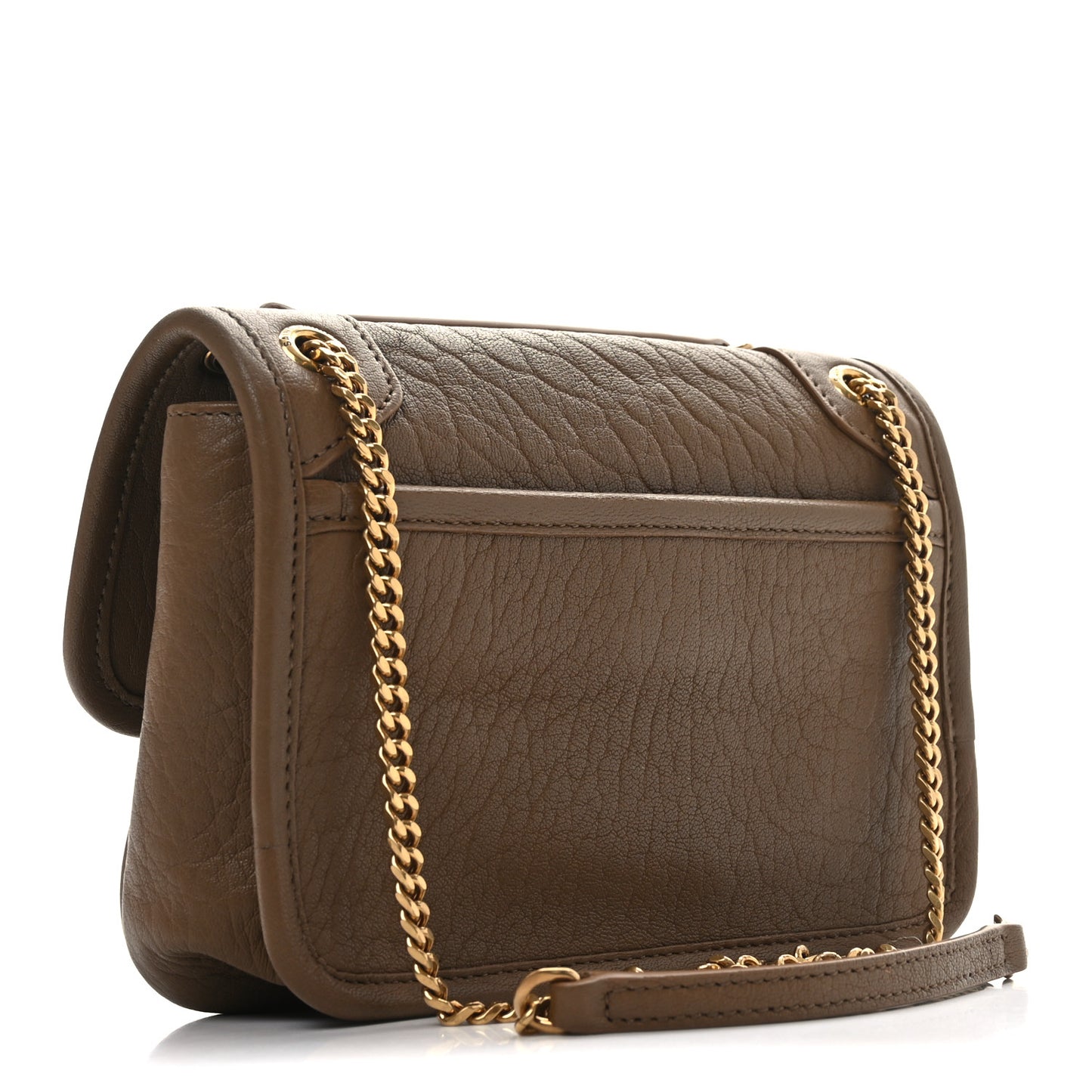 Grained Lambskin Monogram Mini Niki Chain Satchel Dark Cork