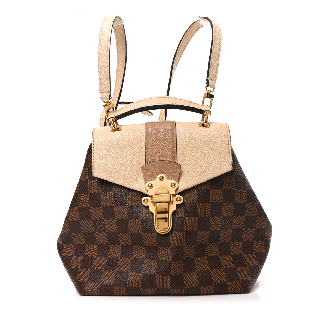 Damier Ebene Clapton Backpack Creme