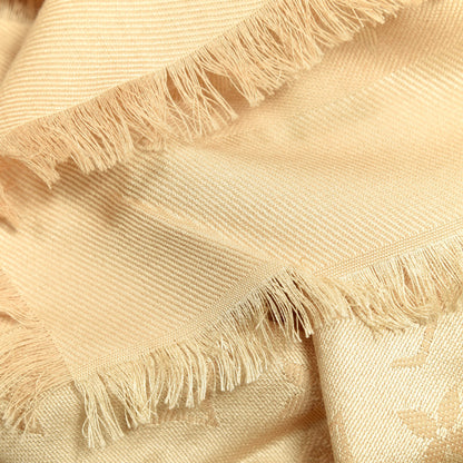 Louis Vuitton Silk Wool Monogram Shawl Natural 5 of 5