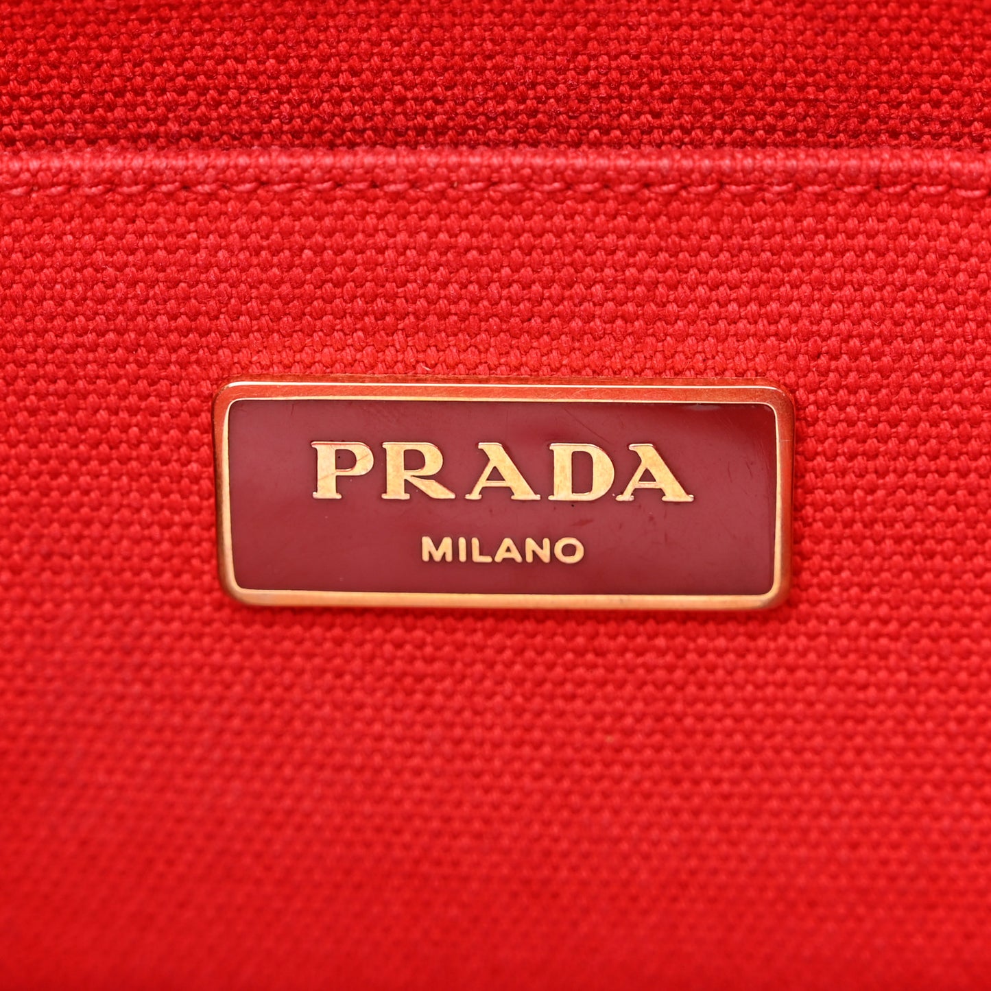 Canapa Small Logo Tote Rosso