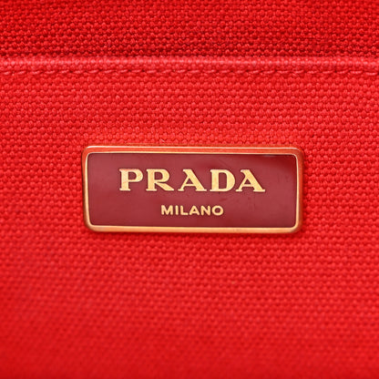 Prada Canapa Small Logo Tote Rosso 6 of 12