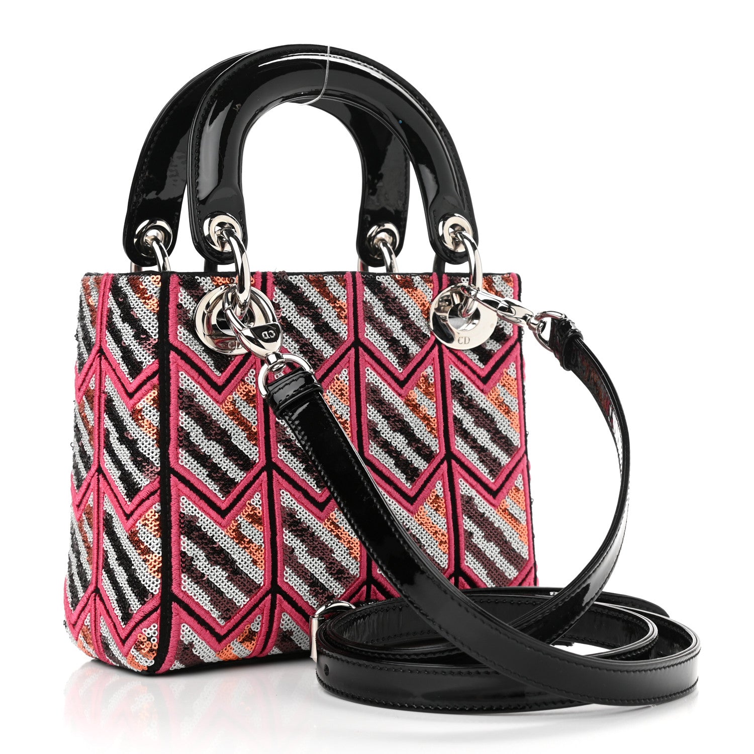 Christian Dior Patent Sequin Mini Lady Dior 3 of 11