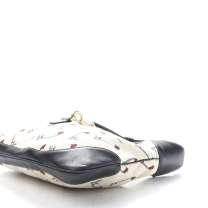 Gucci Canvas Boot Print Medium Jackie Hobo Navy 9 of 13